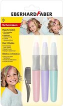 Eberhard Faber EF-579202 Haarkrijt 3 Stuks Roze, Paars, Turquoise