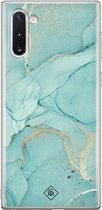 Samsung Note 10 hoesje siliconen - Marmer mint groen | Samsung Galaxy Note 10 case | mint | TPU backcover transparant
