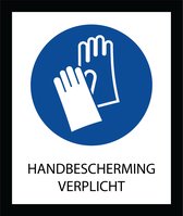 Bord ISO7010 Geboden Handbescherming verplicht 20 x 24 cm