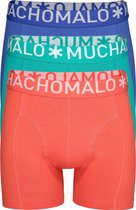 Muchachomalo boxershorts 3-pack - blauw - groen - koraal -  Maat: XXL