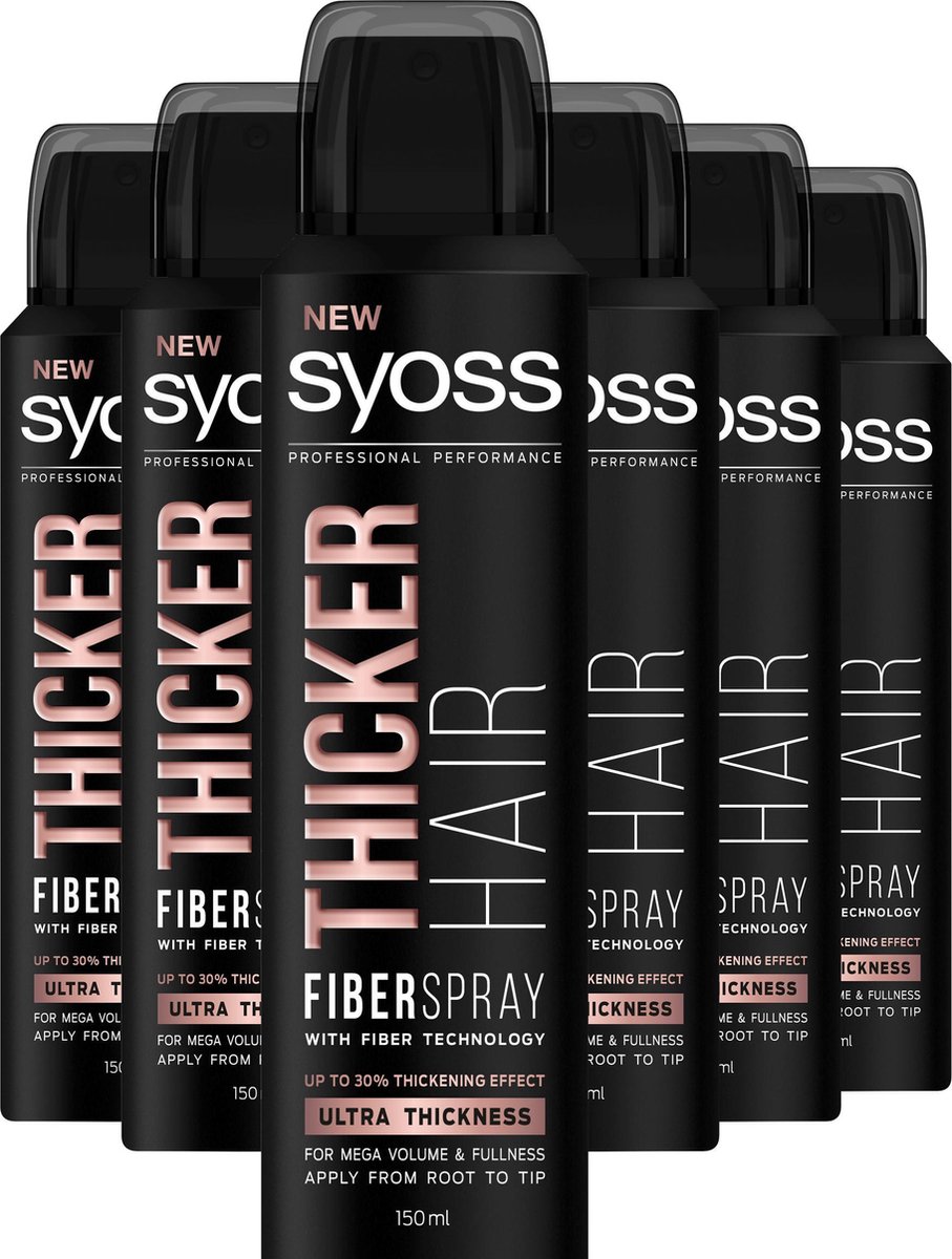 SYOSS Thicker Hair Fiberspray Haarlak 6x 150ml - Grootverpakking | bol.com