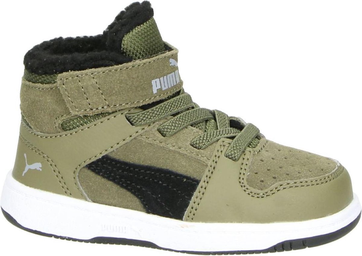 Puma Rebound Layup Fur SD jongens sneaker - Kaki - Maat 25 | bol.com