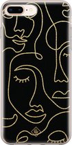 iPhone 8 Plus/7 Plus hoesje siliconen - Abstract faces | Apple iPhone 8 Plus case | TPU backcover transparant