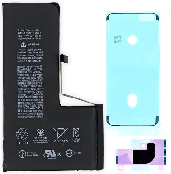 Voor iPhone Xs batterij reparatie kit -originele kwaliteit (616-00512) |  bol.com