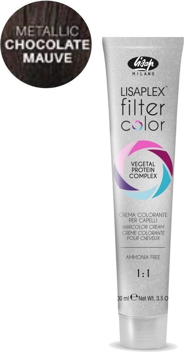 Gepigmenteerde crème Lisap Lisaplex Filter Metallic Chocolate Mauve 100 ml