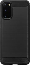 BMAX Carbon soft case hoesje geschikt voor Samsung Galaxy S20 / Soft cover / Telefoonhoesje / Beschermhoesje / Telefoonbescherming - Zwart