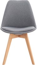 Eetkamerstoelen set van 4 - Comfortabel - Rugleuning - Stof -  Lichtgrijs