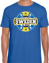 Have fear Sweden is here / Zweden supporter t-shirt blauw voor heren S
