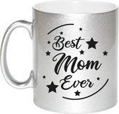 Zilveren Best Mom Ever cadeau koffiemok / theebeker 330 ml