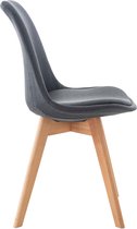 Eetkamerstoelen set van 4 - Comfortabel - Rugleuning - Stof - Donker Grijs