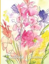 Gratitude Journal - Watercolor Painting Pink and Yellow Gladiolus