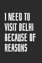 I Need To Visit Delhi Because Of Reasons: Blank Lined Notebook