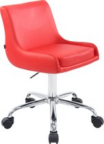 Bureaustoel - Kantoorstoel - Design - In hoogte verstelbaar - Kunstleer - Rood - 43x34x87 cm