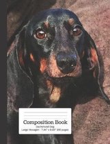 Composition Book Dachshund Dog - Large Hexagon