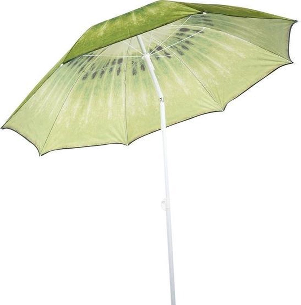 Non-branded Strandparasol Kiwi 190 Cm Polybuteen/aluminium Wit/groen