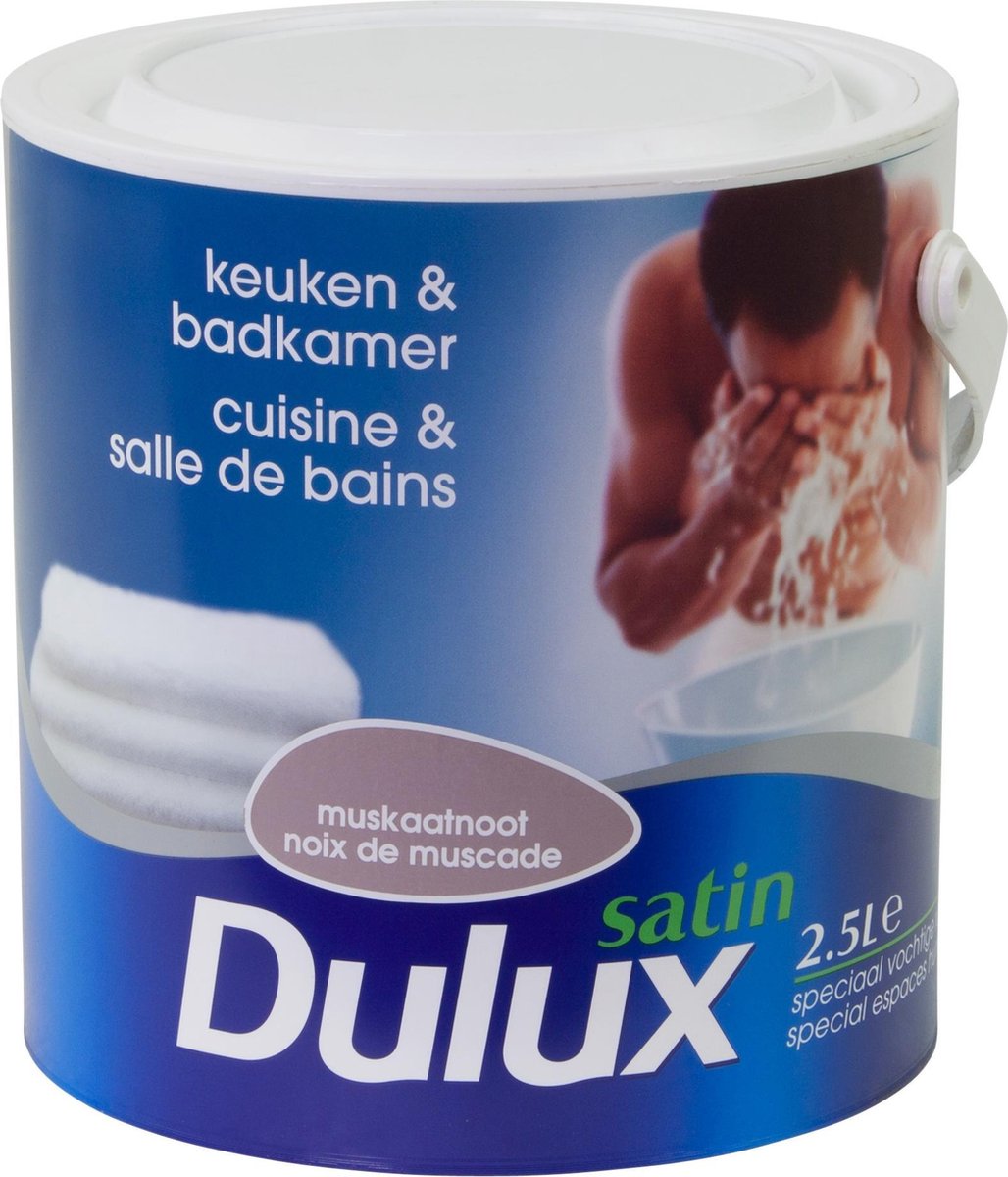 Uitverkoop - Dulux Keuken & Badkamer Verf - Muskaatnoot - Satin - 2.5L