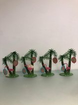 decoratieve metalen boom met fotolijstjes - (roze/diverse kleuren) set van 4 stuks
