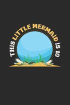 This little mermaid is 10: 6x9 Mermaids - dotgrid - dot grid paper - notebook - notes