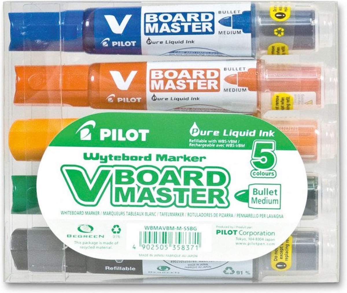 Pilot Whiteboard stiften - Assortiment - Ronde punt - Navulbaar - - Pilot