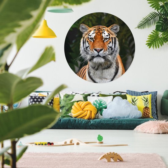hoeveelheid verkoop Regeneratie kolf Grote ronde muursticker tijger | safari wilde dieren | voor woonkamer en  slaapkamer |... | bol.com