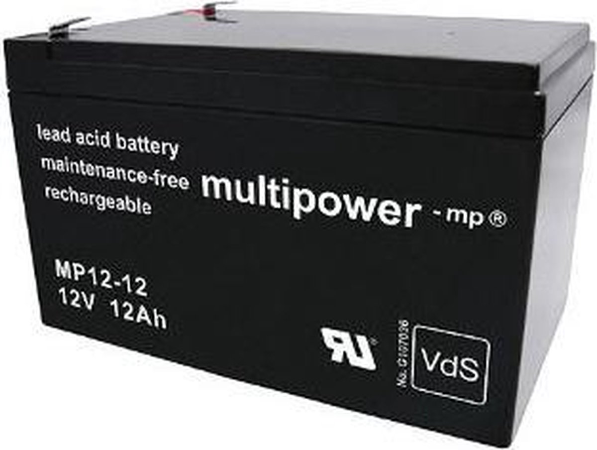 Multipower MP12-12/12V 12 Ah Loodbatterij Met VdS-goedkeuring 4260476411168