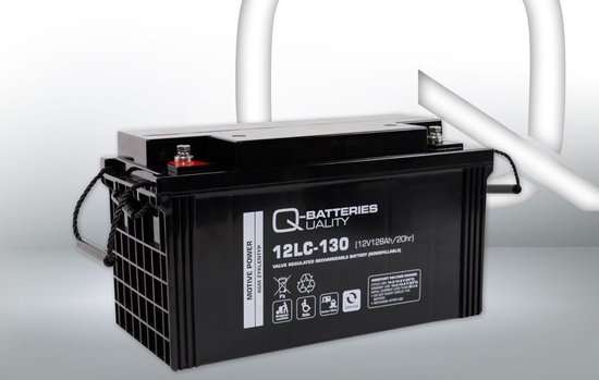 12V 128Ah AGM accu onderhoudsvrij diepcyclus batterij caravan EV mobiel industrieel Q-Batteries