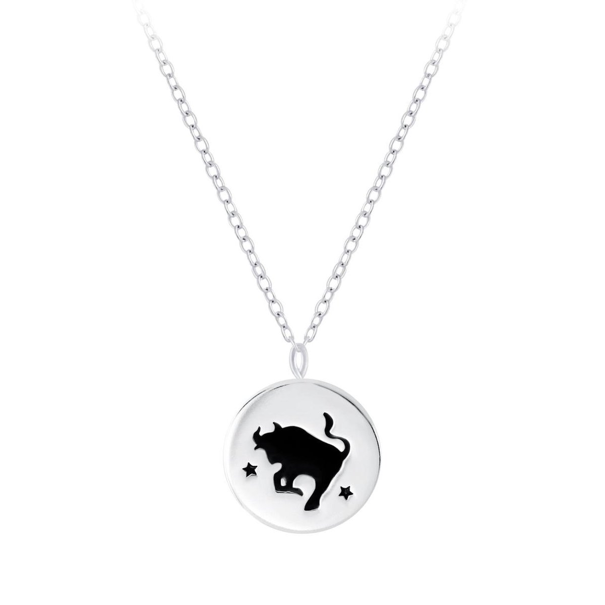 Joy|S - Zilveren sterrenbeeld Taurus Stier hanger met ketting