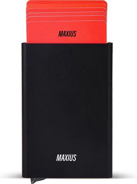 Maxius - Pasjeshouder tot en met 8 pasjes - ANTI Skim - Aluminium creditcardhouder - 100% RFID -  Zwart