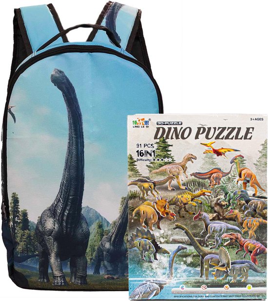 Rugtas dino, 16 in 1 delig 3d puzzel kinder set, dinosaurus speelgoed, dino  rugzak,... | bol.com