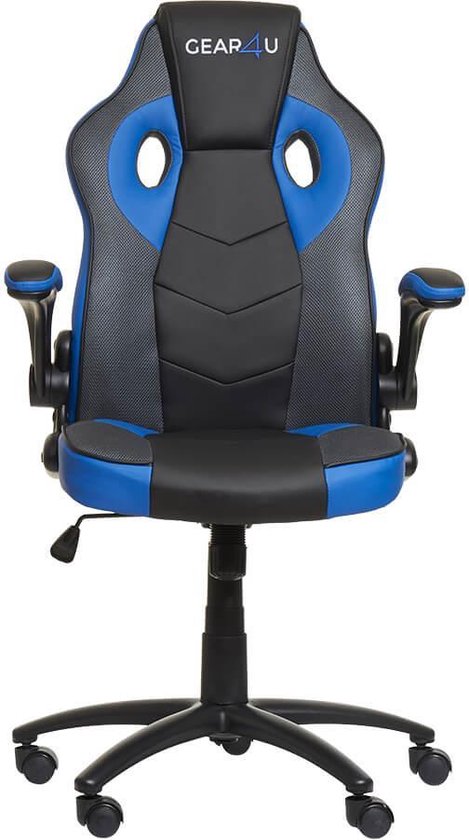 bol com gear4u gambit pro gaming stoel gamestoel game stoel bureaustoel zwart blauw