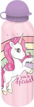 Unicorn Schoolbeker 500 Ml Aluminium Roze