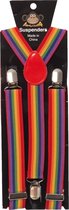 Partychimp Bretels voor bij Pride Carnavalskleding Heren Carnaval Accessoires 2,5 Cm Breed - Regenboogkleuren - One-size