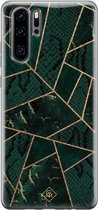 Huawei P30 Pro hoesje siliconen - Abstract groen | Huawei P30 Pro case | groen | TPU backcover transparant