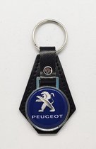 Sleutelhanger - Peugeot - Leer - Leather - Metaal - Auto