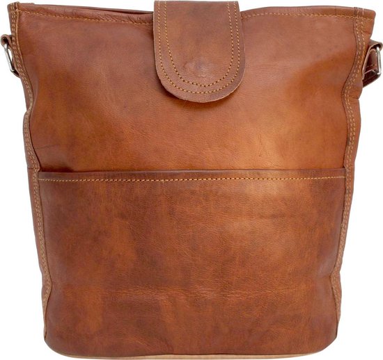 Damestas Hobo tas Atlantico Crossbody tas Cognac Bruin Leer – Handgemaakt  van ECHT... | bol