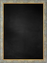 Zwart Krijtbord met Polystyrene Lijst - Zilver / Goud - 59 x 79 cm - Lijstbreedte: 45 mm - Tweekleurig