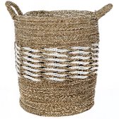 Rieten Mand L- Opbergmand - Manden - Wasmand - Plant - Voor decoratie - Rond - Riet - Bali - Handgemaakt