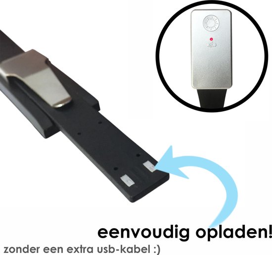 ® LED Leeslamp Oplaadbaar & Dimbaar met gratis Bladwijzer - Leeslamp met klem - Boek Leeslamp - Leeslampje Bed - Klemlamp - Boeklamp - Leeslampje met klem - Zwart en Lichtgrijs