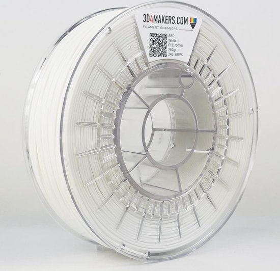 3D4Makers - ABS Filament - White (RAL 9016) - 1.75mm - 750 gram