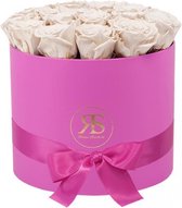 Flowerbox Longlife Ciara wit - Ruim assortiment aan Luxe & Handgemaakte cadeaus - Verras op een speciale manier - 2 jaar houdbare rozen!