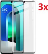 Full Cover 3D Edge Tempered Glass Screenprotector - Geschikt voor LG Velvet 4G/5G - 3 Screenprotectors