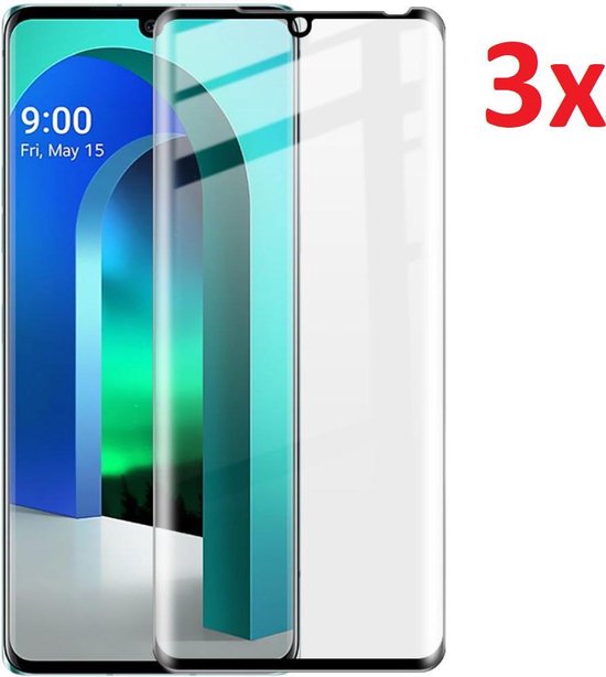 Full Cover 3D Edge Tempered Glass Screenprotector - Geschikt voor LG Velvet 4G/5G - 3 Screenprotectors Full Cover 3D Edge Tempered Glass Screenprotector - Geschikt voor LG Velvet 4G/5G - 3 Screenprotectors