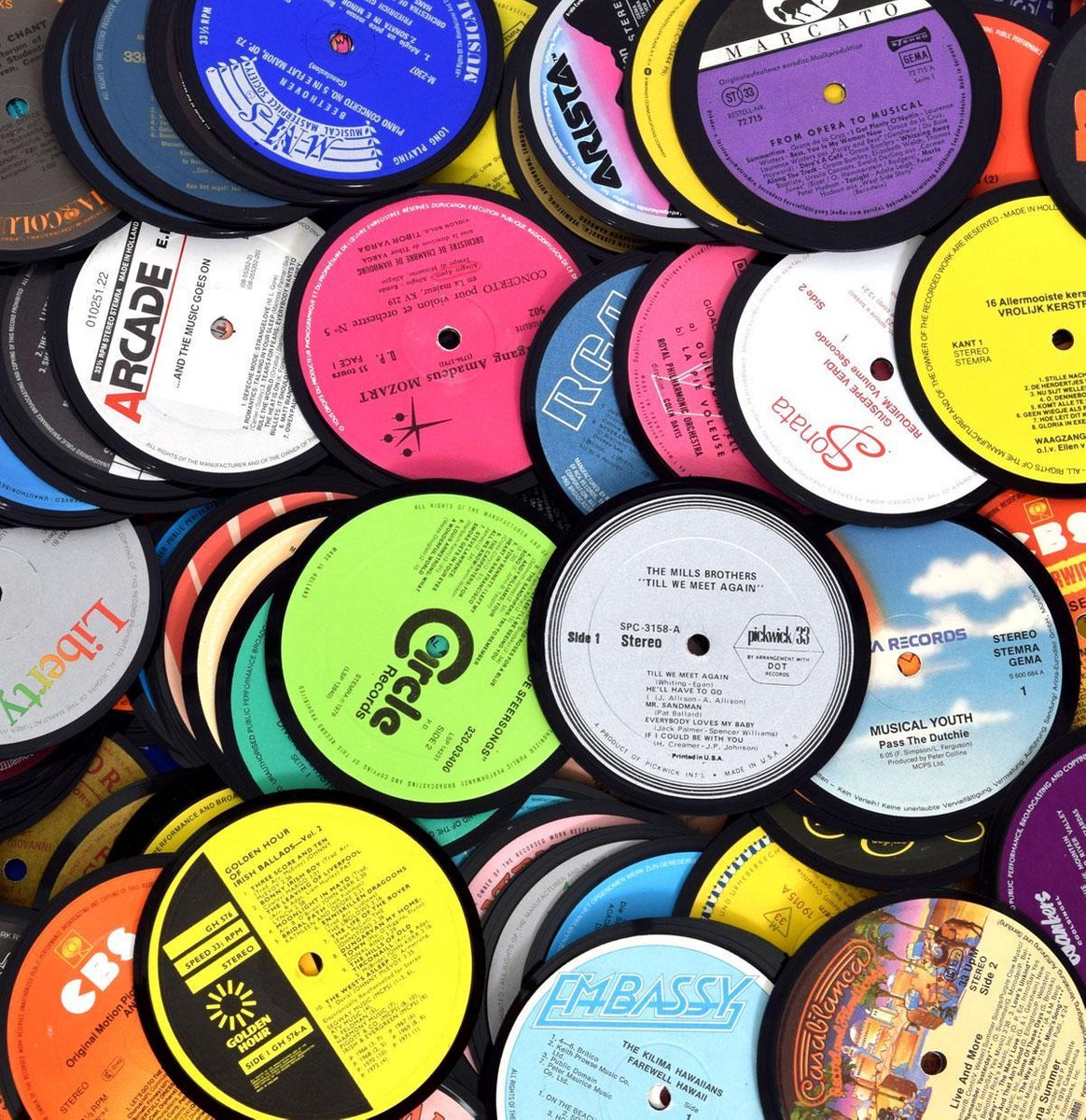 10 Sous-verres fabriqués à partir de vrais disques vinyle | bol.com