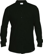 Overhemd Piqué - Biologisch katoen + elastane - zwart - verborgen button down
