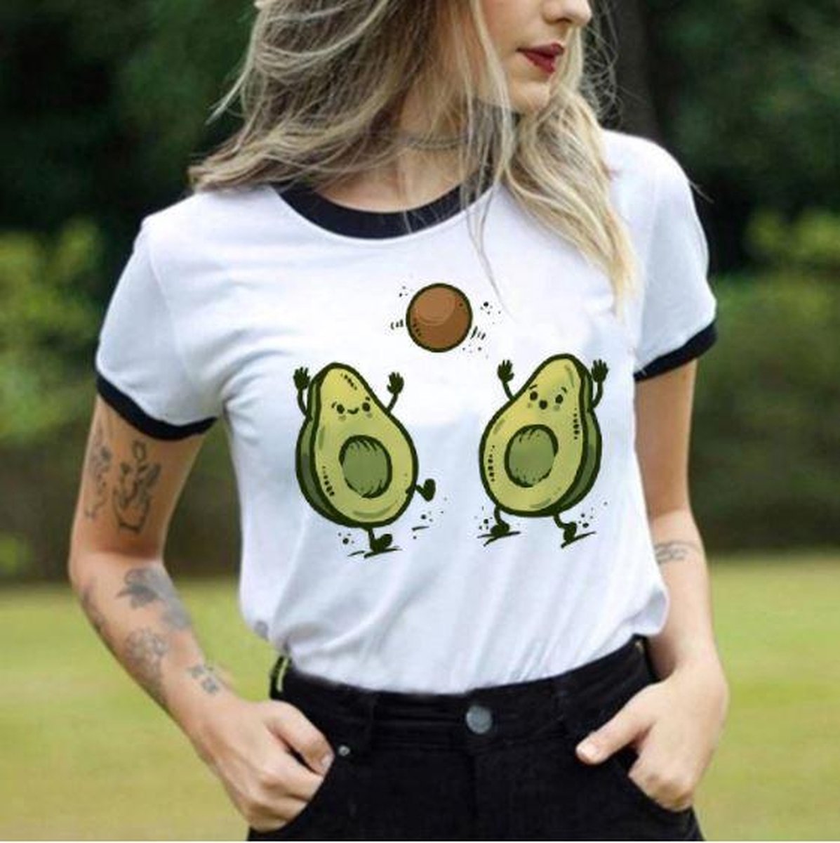 T-shirt wit Avocado - dames - vrouw - kleding - mode - shirt - korte mouw |  bol.com