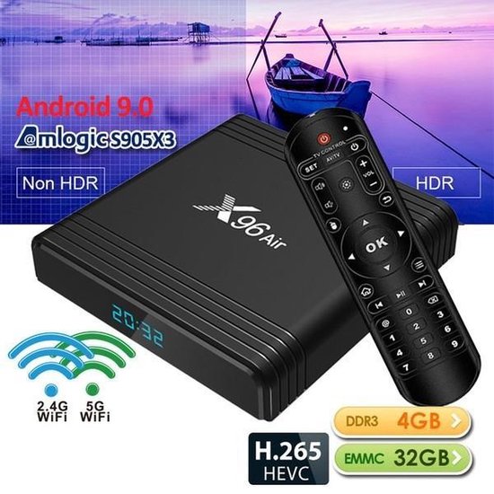 X96 AIR mediaspeler| Amlogic S905X3 | 8K| 2/16 GB | Android 9 | KODI 18.6 | Android tv box model 2020 - X96