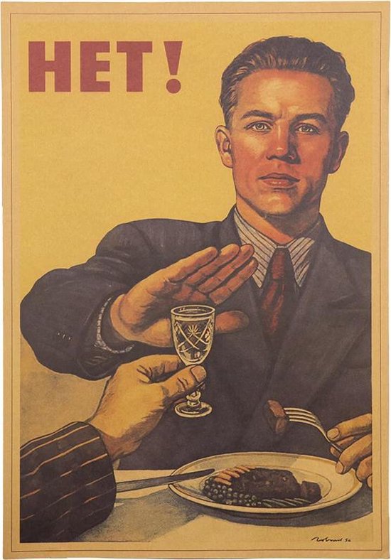 explosie samenvoegen holte Vintage Propaganda Anti Alcohol USSR Poster 36x51cm Bekend Portret | bol.com