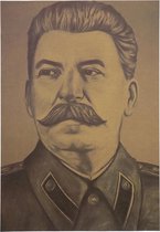 Stalin Portret Poster 51x36cm Vintage Schets