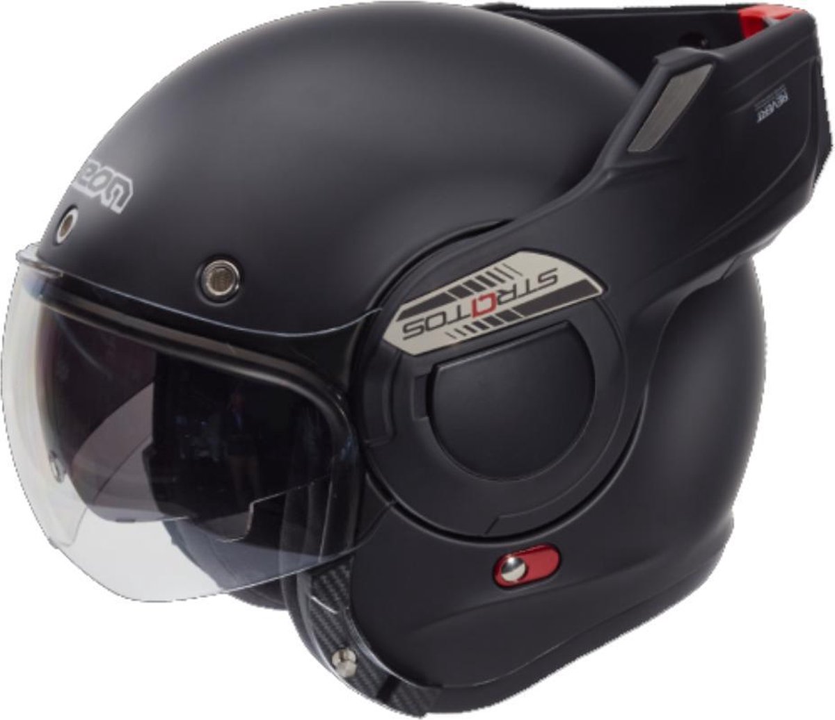 Beon Stratos B707 Systeemhelm Scooterhelm Motorhelm Mat Zwart - Maat M / 56 - 57 cm
