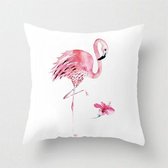 Kussenhoes Flamingo met bloem (500039)